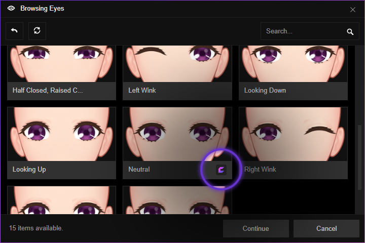 Eye template marked with Inochi Creator icon.