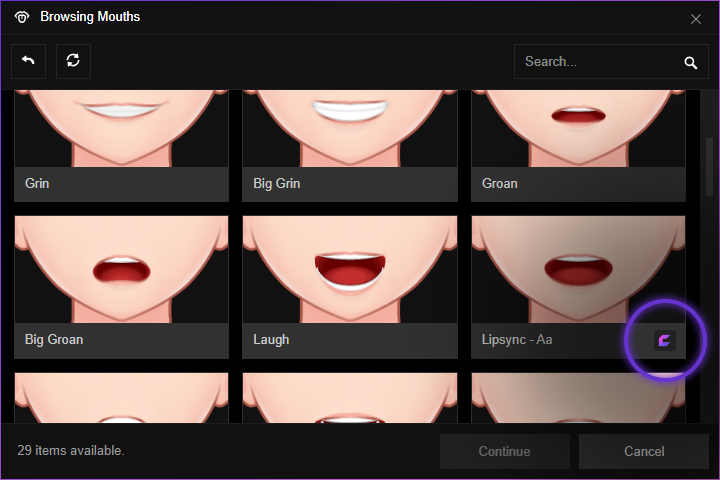 Mouth template marked with Inochi Creator icon.
