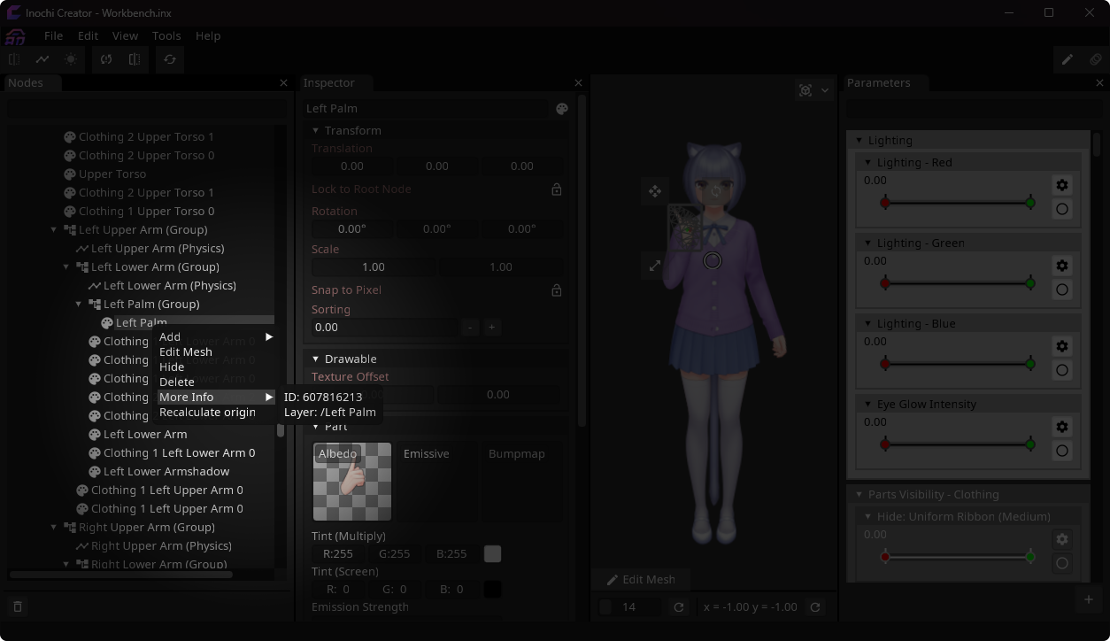Finding A Node's UUID in Inochi Creator