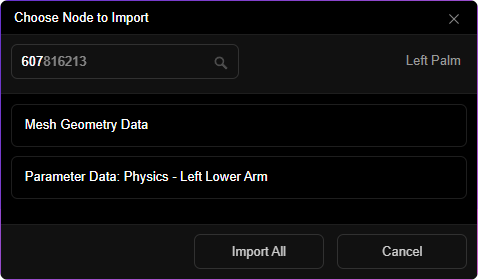 Importing Mesh Data Dialog