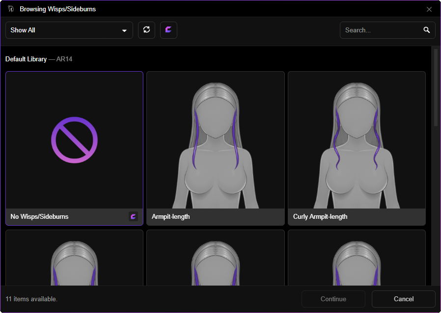 Browsing Wisps/Sideburns Templates